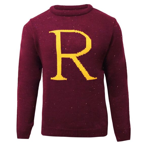 Harry Potter Mens Ron Weasley R Knitted Christmas Sweater / Red/Yellow